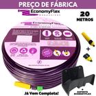 Mangueira Doméstica 20 Mts EconomyFlex Roxa c/ Suporte