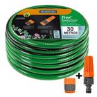 Mangueira Flex para Jardim Tramontina Verde com Faixa Preta em Pvc 4 Camadas 30 M com Engate Rosquea