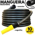 Mangueira Jardim 10 Metros Grossa 1/2" Resistente Flexivel Kit com Esguicho e Conector Pronta Para Usar Bonita Qualidade