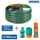 Mangueira Jardim 15 Metros Flex Com Kit Esguicho Tramontina