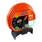 Mangueira Multi 1/2" Tramontina Laranja em PVC 3 Camadas 20 m com Engates Rápidos, Esguicho e Suporte Mural