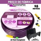 Mangueira para Casa EconomyFlex Roxa 15 M com Suporte