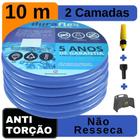 Mangueira para Quintal Siliconada Azul 10Mts + Suporte DuraFlex