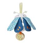 Manhattan Toy Folklore Plush Luna Moth Soft Tactile Baby Travel Toy com asas de tecido enrugado, espelho do bebê e anel de mordedor de madeira