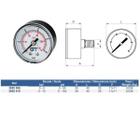 Manômetro Seco Dn53Mm 0-150 Psi Bsp 0-10 Bar 1/4 Pol Genebre