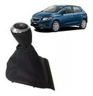 Kit Coifa de Alavanca Com Manoplas de Câmbio Carro Chevrolet Onix / Prisma  2013-2019 PRETA COM CINZA BASE PRETA / Cor: PRETA CROMADA (ENC. PRESSÃO) -  Melhores Acessórios para seu Veículo você