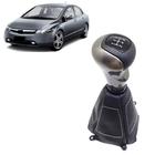 Manopla Com Coifa e Aro câmbio Manual Honda civic Lx 2006 2007 2008 2009 2010 2011