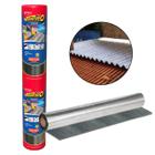 Manta Asfáltica Aluminizada Adesiva Telhado Laje 90 cm x 10m Dryko Fita Térmica Impermeabilizante Baú Caminhão Telha