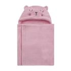 Manta Baby Microfibra com Capuz Rosa Gato Camesa