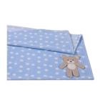 Manta Bebê Cobertor Infantil Macio Antialérgico Azul Urso