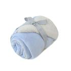 Manta Bebê Laço Plush Sherpa 90x110 cm Azul - ES1332