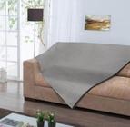 Manta cama sofá retrátil cor cinza 1,50 x 1,20 algodão - Artesanal Teares
