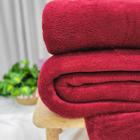 Manta Casal Aconchego Tecido Fleece - Bordo