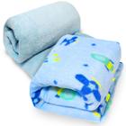Manta Cobertor 2 unidades Soft Microfibra Bebe Premium Lisa e Estampada Menino