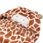 Manta cobertor bebe c/ capuz bordado girafa marrom unissex - LOANI