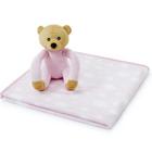Manta Cobertor Com Pelúcia Para Bebê Microfibra Ursinho Rosa - Loani