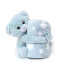 Manta Cobertor Microfibra com Bichinho de Pelúcia Ursinho Azul - Loaní Baby