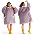 Manta com capuz Bedsure para adultos e crianças Sherpa Hoodie Lavender