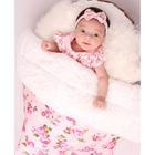 Manta com Sherpa Dupla Face para Bebê Floral Rosa 01 Peça