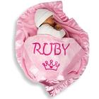 Manta de bebê princesa personalizada para menina - presente de nome recém-nascido ou infantil - rosa ou azul (1 linha de texto)