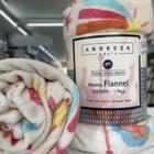 Manta Flannel Andreza Infantil Unicorn creme