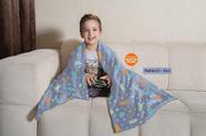 Manta Flannel Fleece Solteiro Infantil Dupla Face Azul