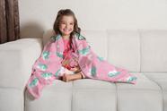 Manta Fleece de Sofá Estampada Kids Glow Rosa Lepper