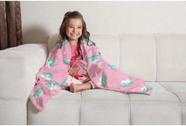 Manta Fleece Dupla Face Kids Brilha No Escuro Rosa 1,25m x 1,50m Lepper