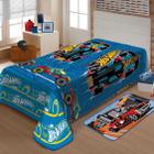 Manta Hot Wheels Corrida Mattel Microfibra Jolitex Solteiro