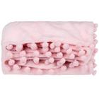 Manta Microfibra Soft Pompons Rosa