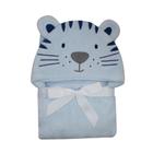 Manta para Bebês com Capuz Tigre Azul 1,00 x 0,75 Microfibra