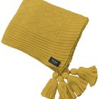 Manta Peseira de Tricot 90x180 Cm com Tassel Link Amarelo Acafrao