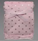 Manta Sherpa Flannel Estrelinhas 75 X 100 cm Rosa