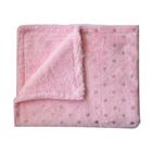 Manta Sherpa Flannel Estrelinhas 75X100 Rosa - Camesa