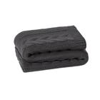 Manta Sofa Cama Casal Tricot Viena Grafite