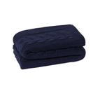 Manta Sofa Cama Queen Tricot Viena Marinho - Five Star Malhas