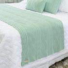 Manta Sofa Sala Cama Casal Tricot Pequim Menta