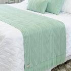 Manta Sofa Sala Cama King Tricot Com Franja Pequim Menta - Five Star Malhas