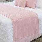 Manta Sofa Sala Cama King Tricot Com Franja Pequim Rosa - Five Star Malhas