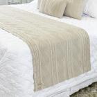 Manta Sofa Sala Cama King Tricot Pequim Bege