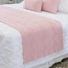 Manta Sofa Sala Cama Solteiro Tricot Pequim Rosa