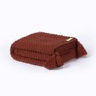 Manta Sofa Sala E Cama Casal Tricot Pompom 180X60 Terracota - Five Star Malhas