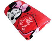 Manta Solteiro Jolitex Microfibra - Disney Minnie Mouse Vermelha-Licenciada
