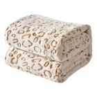 Manta Throw Blanket FY FIBER HOUSE Flannel Fleece 3D com estampa de leopardo