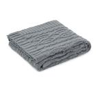 Manta Tricô Cobertor Sofá Cama Decoração 127x152 cm Cinza