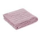 Manta Tricô Cobertor Sofá Cama Decoração 127x152 cm Rosa