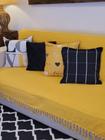 Manta Xale para sofá e cama 2,70x2,20m AMARELO tear artesanal decorativa protetora gigante