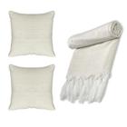 Manta Xalé Protetora Para Sofá e Cama Lisa com 2 Capas Para Almofada