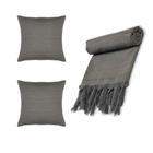 Manta Xalé Protetora Para Sofá e Cama Lisa com 2 Capas Para Almofada