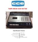 MANUAL , CATÁLOGO : TAPE DECK CCE COLLARO CD-720 NOVO OKm P/ COLECIONADORES PRONTA ENTREGA.